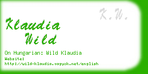 klaudia wild business card